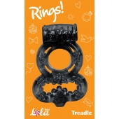 Чёрное эрекционное кольцо Rings Treadle с подхватом - Lola Games - в Томске купить с доставкой