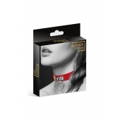 Красный узенький чокер с кольцом - Bijoux Pour Toi - купить с доставкой в Томске