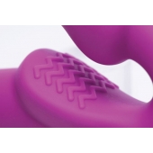 Ярко-розовый безремневой вибрострапон Evoke Vibrating Strapless Silicone Strap-on Dildo - XR Brands - купить с доставкой в Томске