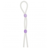 Прозрачное эрекционное кольцо-лассо SILICONE LASSO COCK RING DUAL BEADS - NMC - в Томске купить с доставкой