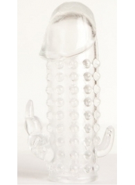 Гелевая прозрачная насадка с 2 отростками - 13 см. - Toyfa Basic - в Томске купить с доставкой Гелевая прозрачная насадка с 2 отростками - 13 см. - Toyfa Basic - в Томске купить с доставкой