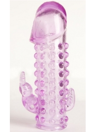 Закрытая фиолетовая насадка с 2 отростками - 13 см. - Toyfa Basic - в Томске купить с доставкой Закрытая фиолетовая насадка с 2 отростками - 13 см. - Toyfa Basic - в Томске купить с доставкой