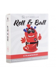 Стимулирующий презерватив-насадка Roll   Ball Strawberry - Sitabella - купить с доставкой в Томске