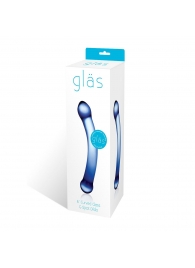 Синий изогнутый фаллоимитатор Curved G-Spot Glass Dildo - 16 см. - Glas