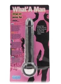 Чёрная насадка на пенис для анальной стимуляции WHATA MAN - 16 см. - Seven Creations - в Томске купить с доставкой