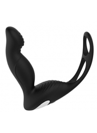 Черный вибромассажер простаты P-PLEASER W ERECTION ENHANCE - Dream Toys - в Томске купить с доставкой
