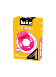 Розовое эрекционное виброкольцо Luxe VIBRO  Ужас Альпиниста  + презерватив - Luxe - в Томске купить с доставкой