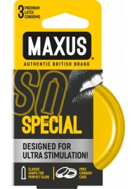 Презервативы с точками и рёбрами в железном кейсе MAXUS Special - 3 шт. - Maxus - купить с доставкой в Томске