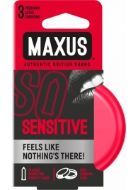 Ультратонкие презервативы в железном кейсе MAXUS Sensitive - 3 шт. - Maxus - купить с доставкой в Томске