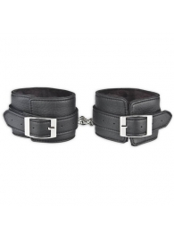 Черные фиксаторы для ног на цепи с мехом внутри - Lux Fetish - купить с доставкой в Томске