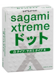 Презервативы Sagami Xtreme SUPER DOTS с точками - 3 шт. - Sagami - купить с доставкой в Томске