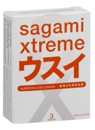 Ультратонкие презервативы Sagami Xtreme SUPERTHIN - 3 шт. - Sagami - купить с доставкой в Томске