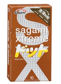 Презервативы Sagami Xtreme FEEL UP с точечной текстурой и линиями прилегания - 10 шт. - Sagami - купить с доставкой в Томске