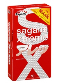 Утолщенные презервативы Sagami Xtreme Feel Long с точками - 10 шт. - Sagami - купить с доставкой в Томске