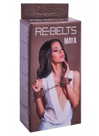 Коричневые кожаные наручники Maya - Rebelts - купить с доставкой в Томске