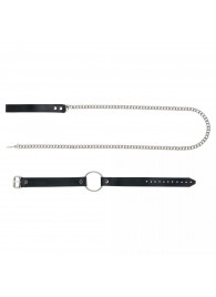 Черный поводок и чокер с кольцом Rada - Rebelts - купить с доставкой в Томске