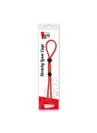 Красное лассо на пенис с двумя бусинами STRETCHY LASSO CAGE - Dream Toys - в Томске купить с доставкой