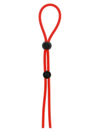 Красное лассо на пенис с двумя бусинами STRETCHY LASSO CAGE - Dream Toys - в Томске купить с доставкой
