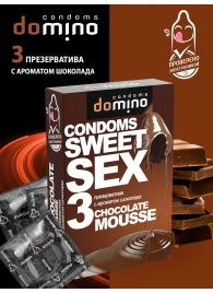 Презервативы для орального секса DOMINO Sweet Sex с ароматом шоколадного мусса - 3 шт. - Domino - купить с доставкой в Томске
