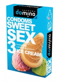 Презервативы для орального секса DOMINO Sweet Sex с ароматом мороженого - 3 шт. - Domino - купить с доставкой в Томске