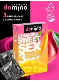 Презервативы для орального секса DOMINO Sweet Sex с ароматом манго - 3 шт. - Domino - купить с доставкой в Томске
