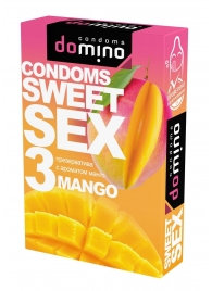 Презервативы для орального секса DOMINO Sweet Sex с ароматом манго - 3 шт. - Domino - купить с доставкой в Томске