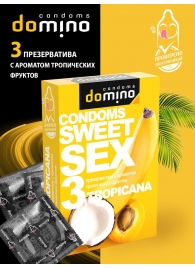 Презервативы для орального секса DOMINO Sweet Sex с ароматом тропических фруктов - 3 шт. - Domino - купить с доставкой в Томске