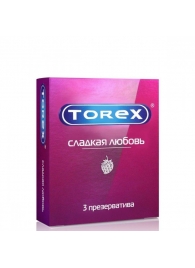 Презервативы Torex  Сладкая любовь  с ароматом клубники - 3 шт. - Torex - купить с доставкой в Томске