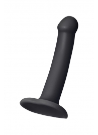 Черный фаллос на присоске Silicone Bendable Dildo S - 17 см. - Strap-on-me - купить с доставкой в Томске