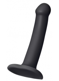 Черный фаллос на присоске Silicone Bendable Dildo S - 17 см. - Strap-on-me - купить с доставкой в Томске
