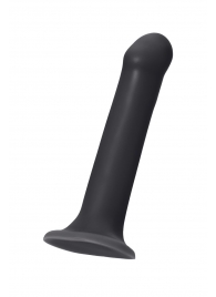 Черный фаллос на присоске Silicone Bendable Dildo L - 19 см. - Strap-on-me - купить с доставкой в Томске