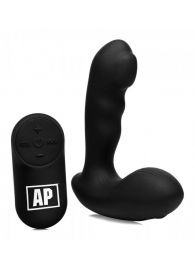 Черный стимулятор простаты Alpha-Pro 7X P-Milker Silicone Prostate Stimulator with Milking Bead - XR Brands - в Томске купить с доставкой