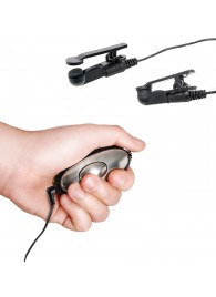 Черные электрические зажимы для сосков Shock Therapy Nipple Clamps - Pipedream - купить с доставкой в Томске