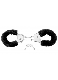 Меховые чёрные наручники Beginner s Furry Cuffs - Pipedream - купить с доставкой в Томске