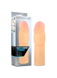Телесная насадка-удлинитель на пенис PERFORMANCE 1.5INCH COCK XTENDER - 16 см. - Blush Novelties - в Томске купить с доставкой