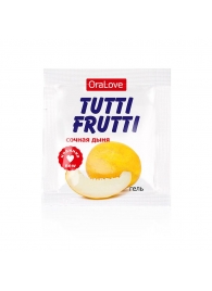 Пробник гель-смазки Tutti-frutti со вкусом сочной дыни - 4 гр. - Биоритм - купить с доставкой в Томске