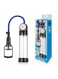 Прозрачная вакуумная помпа Sex Expert с манометром - Sex Expert - в Томске купить с доставкой
