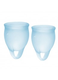 Набор голубых менструальных чаш Feel confident Menstrual Cup - Satisfyer - купить с доставкой в Томске