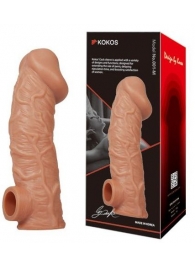 Телесная насадка на фаллос с отверстием для мошонки EXTREME SLEEVE - 17,6 см. - KOKOS - в Томске купить с доставкой