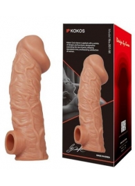 Телесная насадка на фаллос с фиксацией мошонки EXTREME SLEEVE - 15,6 см. - KOKOS - в Томске купить с доставкой