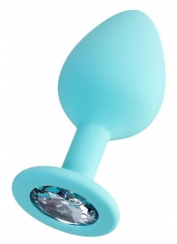 Мятная анальная втулка Brilliant с прозрачным кристаллом - 8 см. - ToyFa - купить с доставкой в Томске