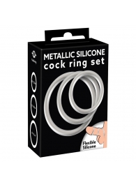 Набор из 3 эрекционных колец под металл Metallic Silicone Cock Ring Set - Orion - в Томске купить с доставкой