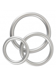 Набор из 3 эрекционных колец под металл Metallic Silicone Cock Ring Set - Orion - в Томске купить с доставкой