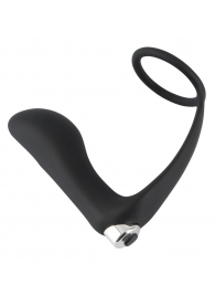 Черное эрекционное кольцо с анальной вибропробкой Vibrating Ring   Plug - Orion - в Томске купить с доставкой
