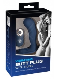 Синий вибростимулятор простаты Vibrating Butt Plug - 11,7 см. - Orion - в Томске купить с доставкой