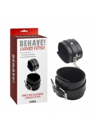 Черные оковы на ноги Obey Me Leather Ankle Cuffs - Chisa - купить с доставкой в Томске