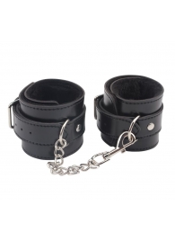 Черные оковы на ноги Obey Me Leather Ankle Cuffs - Chisa - купить с доставкой в Томске