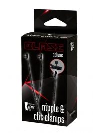 Черные зажимы на соски и клитор на цепочке DELUXE NIPPLE   CLIT CLAMPS - Dream Toys - купить с доставкой в Томске