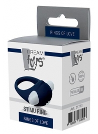Гладкое синее эрекционное виброкольцо STIMU RING - Dream Toys - в Томске купить с доставкой