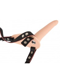 Телесный поясной страпон с вибрацией Vibrating Strap-On - 15,7 см. - Orion - купить с доставкой в Томске